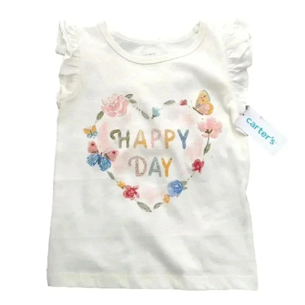 Toddler Girl Carter's Happy Day Flutter Tee